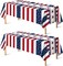 4th of July Table Cloths – 2 Pack Red White and Blue Disposable Patriotic Table Covers, 54" x 108", American Flag Independence Day Decorations